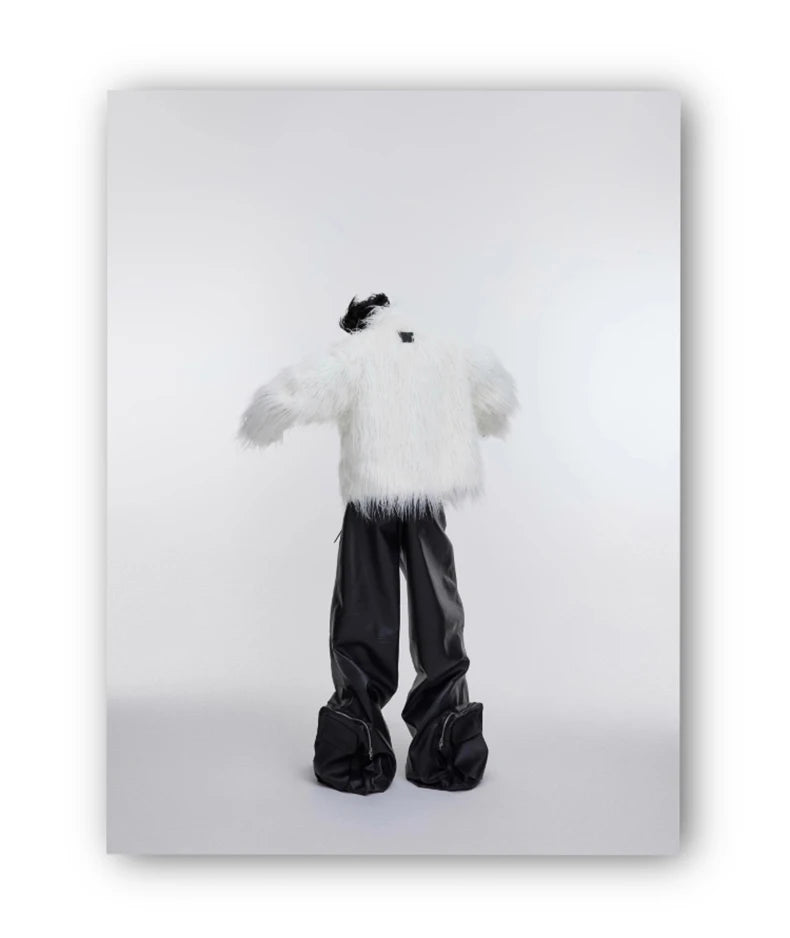 Men's Shaggy Faux Fur Jacket - Festigal