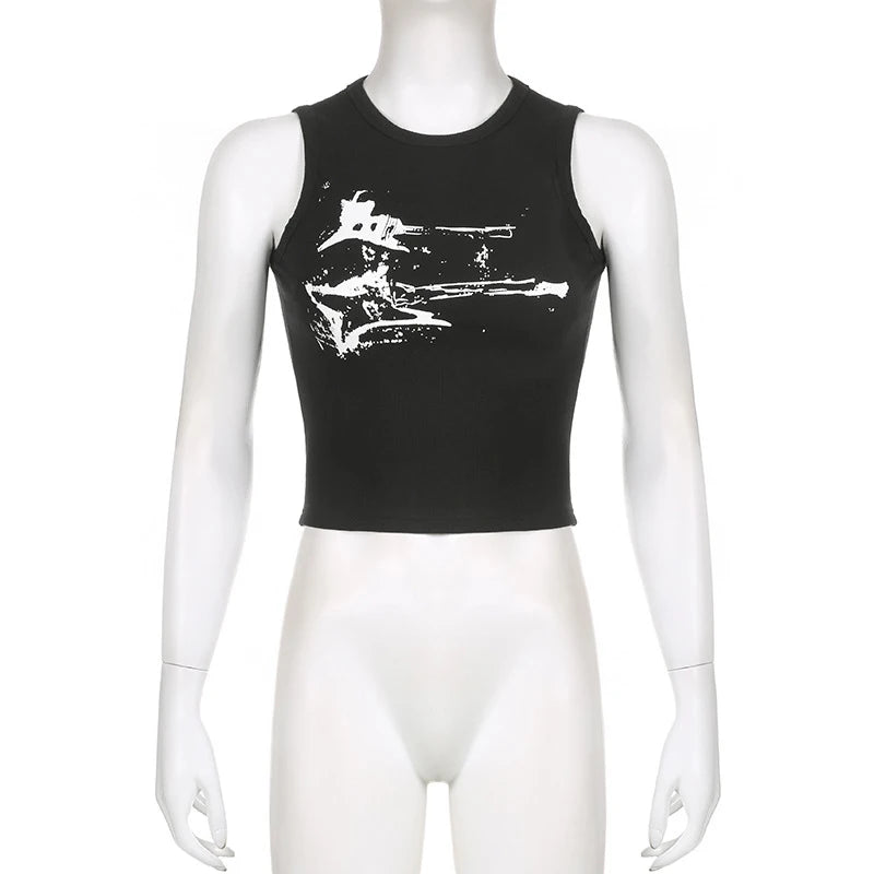 Guitar Print Tank Top - Festigal
