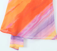 One Shoulder Orange Gradient Dress - Festigal