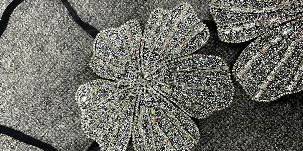 Rhinestone Flower Bralet