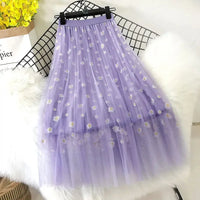 Daisy Mesh Midi Skirt - Festigal