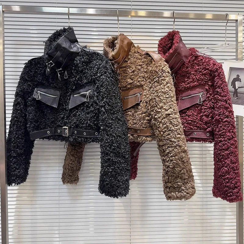 Faux Lambswool Cropped Jacket - Festigal