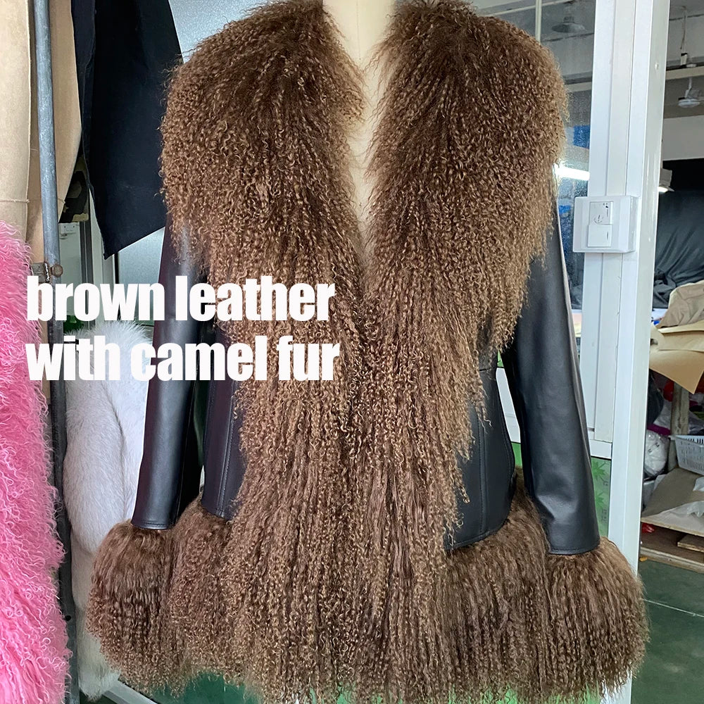Suede Mongolian Fur Jacket