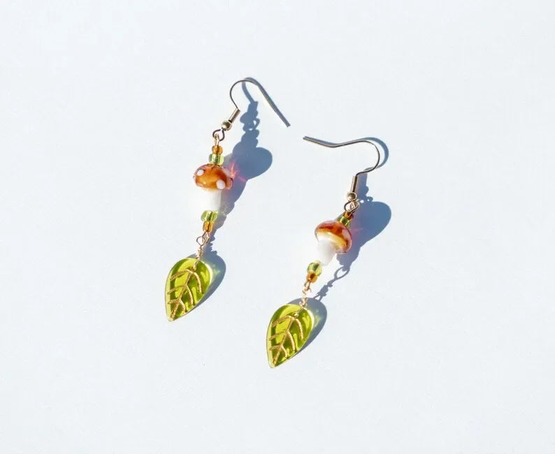 Fairycore Mushroom Necklace & Earrings Set - Festigal