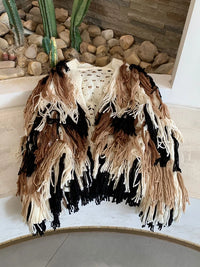 Gradient Tassel Knitted Cardigan - Festigal