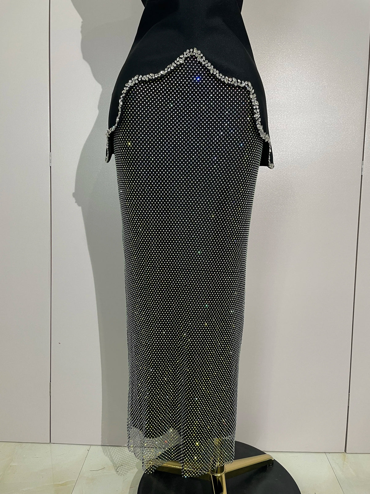 Asymmetrical Glitter Top & Maxi Skirt Set - Festigal
