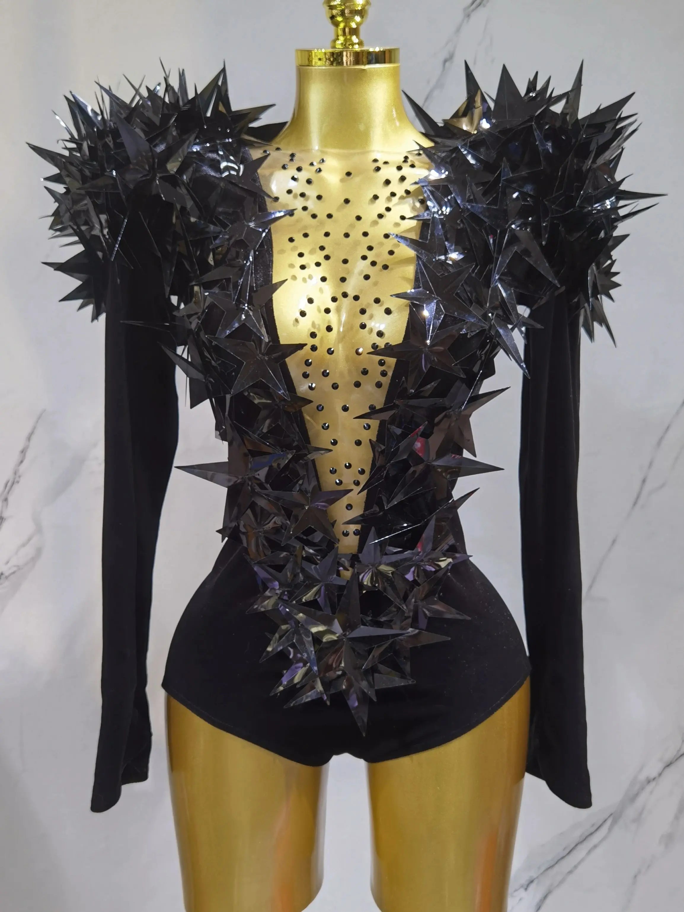 Heavily Embellished Star Bodysuit