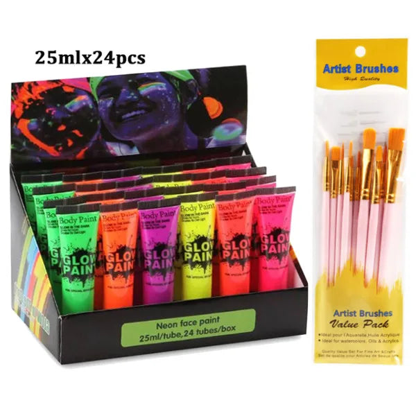 6 to 24 pieces UV Flourescent Face & Body Make Up - Festigal