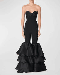Strapless Ruffle Leg Jumpsuit