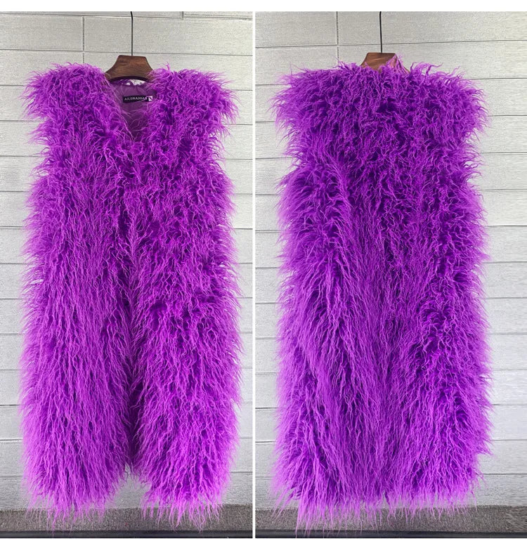 Faux Mongolian Fur Gilet - Festigal