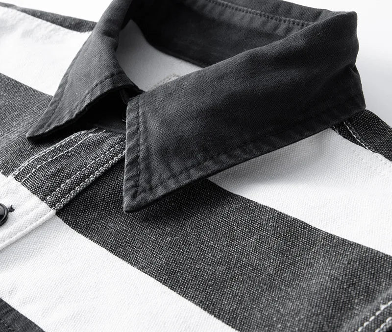 Monochrome Striped Canvas Jacket