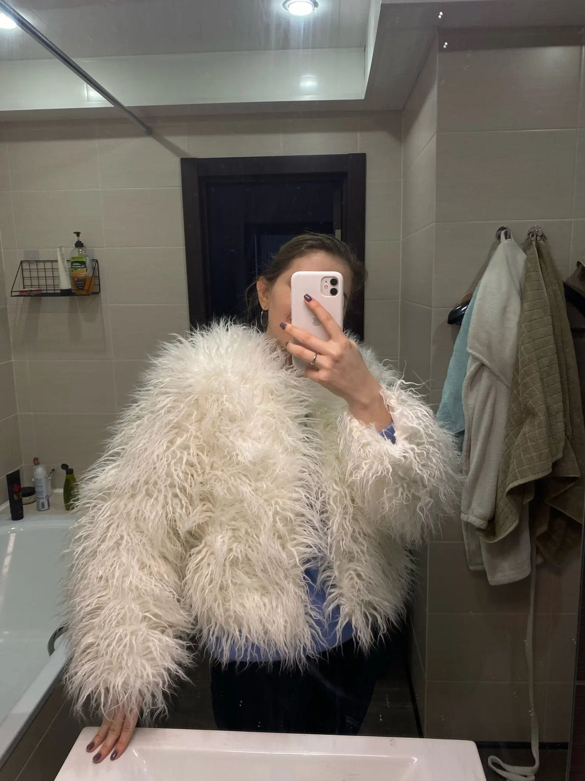 Shaggy Faux Fur Jacket Coat - Festigal