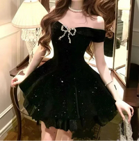 Velvet Glitter Skater Dress - Festigal
