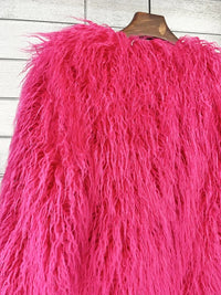 Faux Mongolian Fur Jacket - Festigal