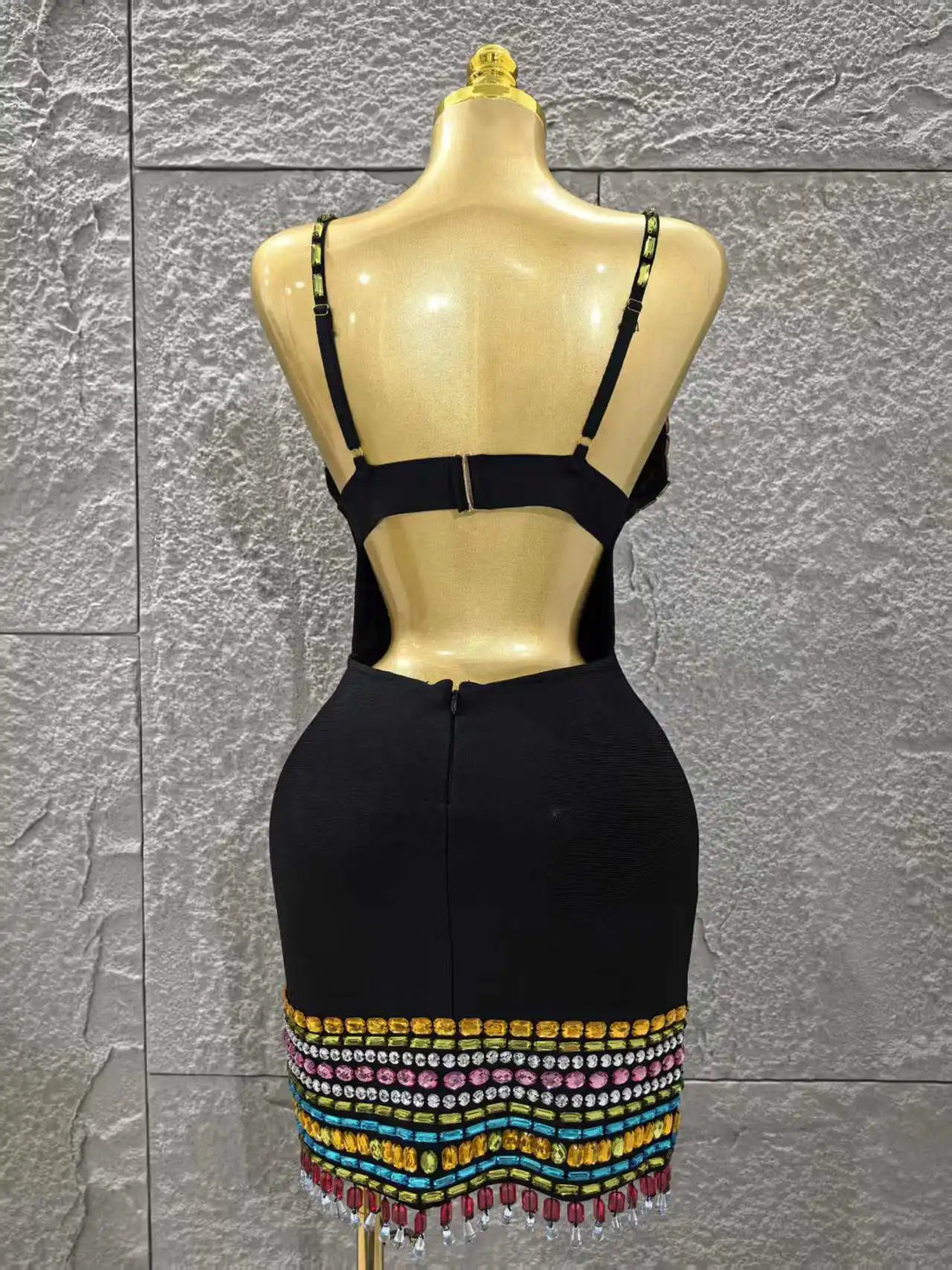 Gem Embellished Bodycon Dress - Festigal