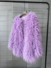 Faux Mongolian Fur Jacket - Festigal