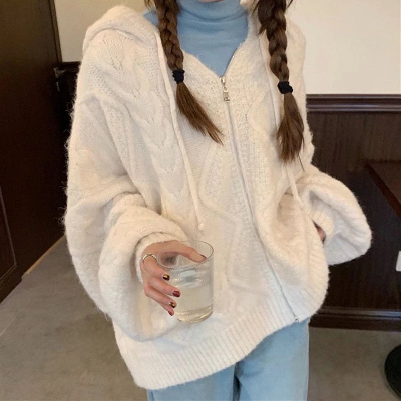 Cable Knit Chunky Oversized Cardigan - Festigal