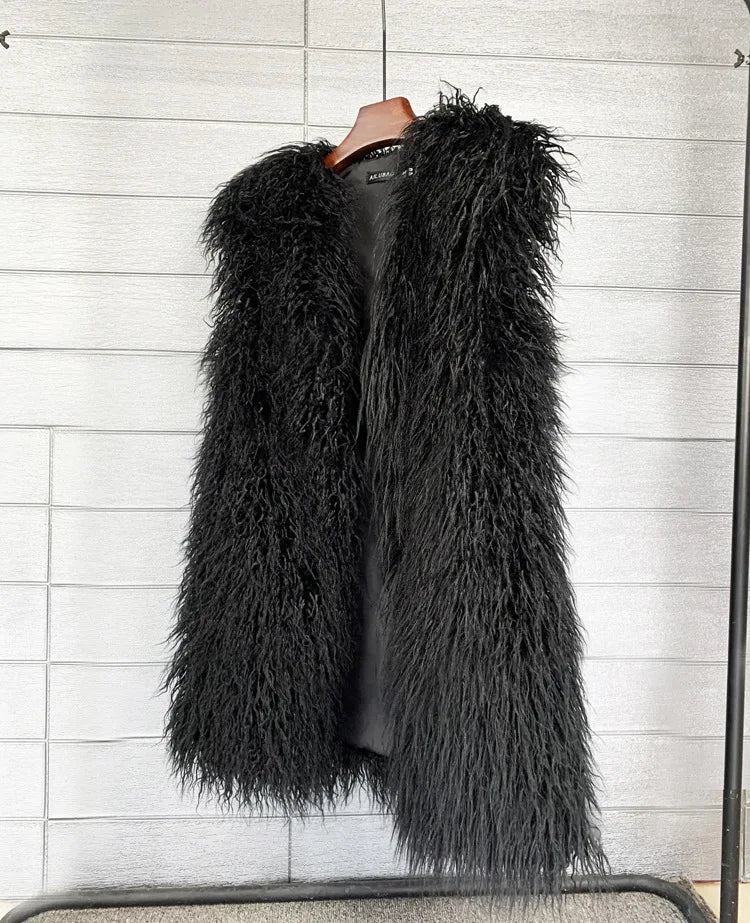 Faux Mongolian Fur Gilet - Festigal
