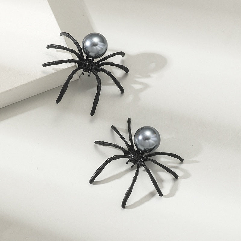 Halloween Black Spider Ear Studs - Festigal