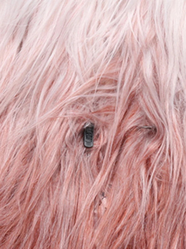 Ombre Faux Mongolian Fur Coat - Festigal