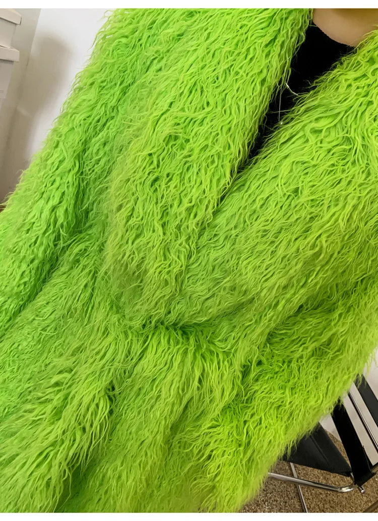 Shaggy Long Waist Tie Coat