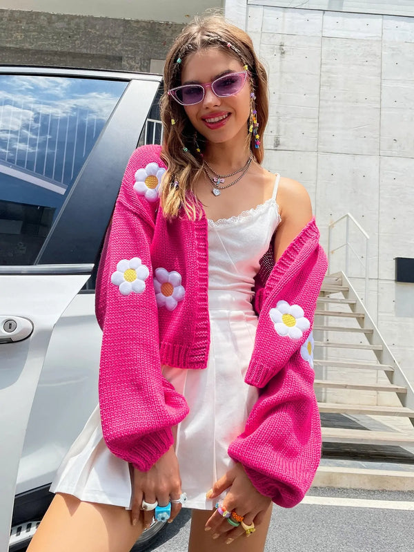 She Loves Me Daisy Flower Cardigan - Festigal