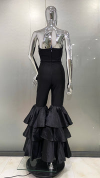 Strapless Ruffle Leg Jumpsuit