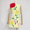 A-Line Flower Applique Dress - Festigal