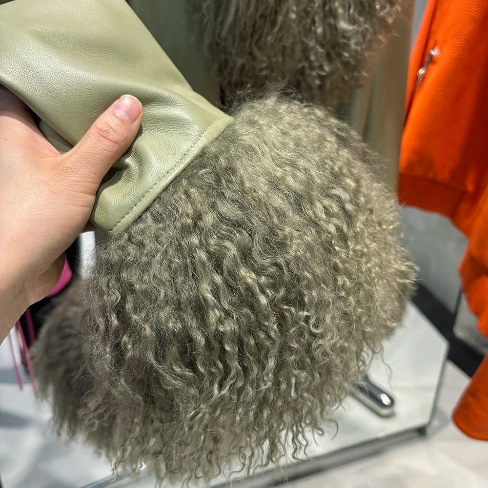 Suede Mongolian Fur Jacket