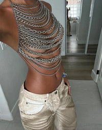 Chain Halter Neck Top - Festigal