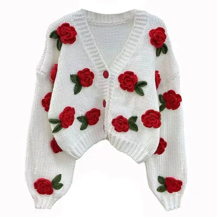 3D Flower Knit Cardigan - Festigal