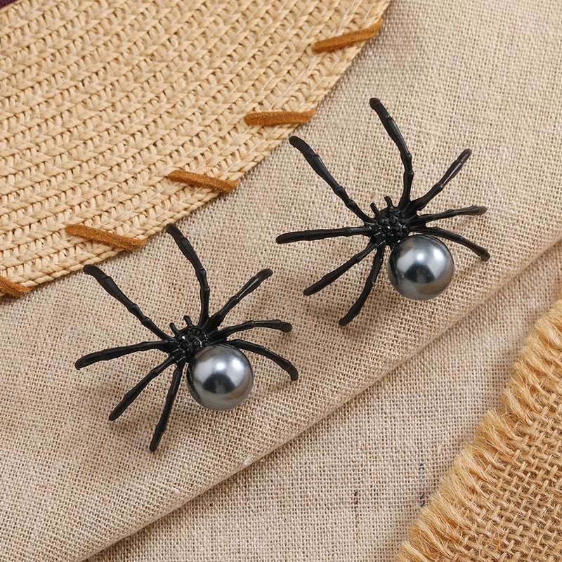 Halloween Black Spider Ear Studs - Festigal