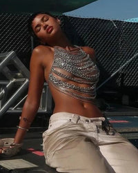 Chain Halter Neck Top - Festigal