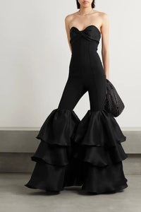 Strapless Ruffle Leg Jumpsuit