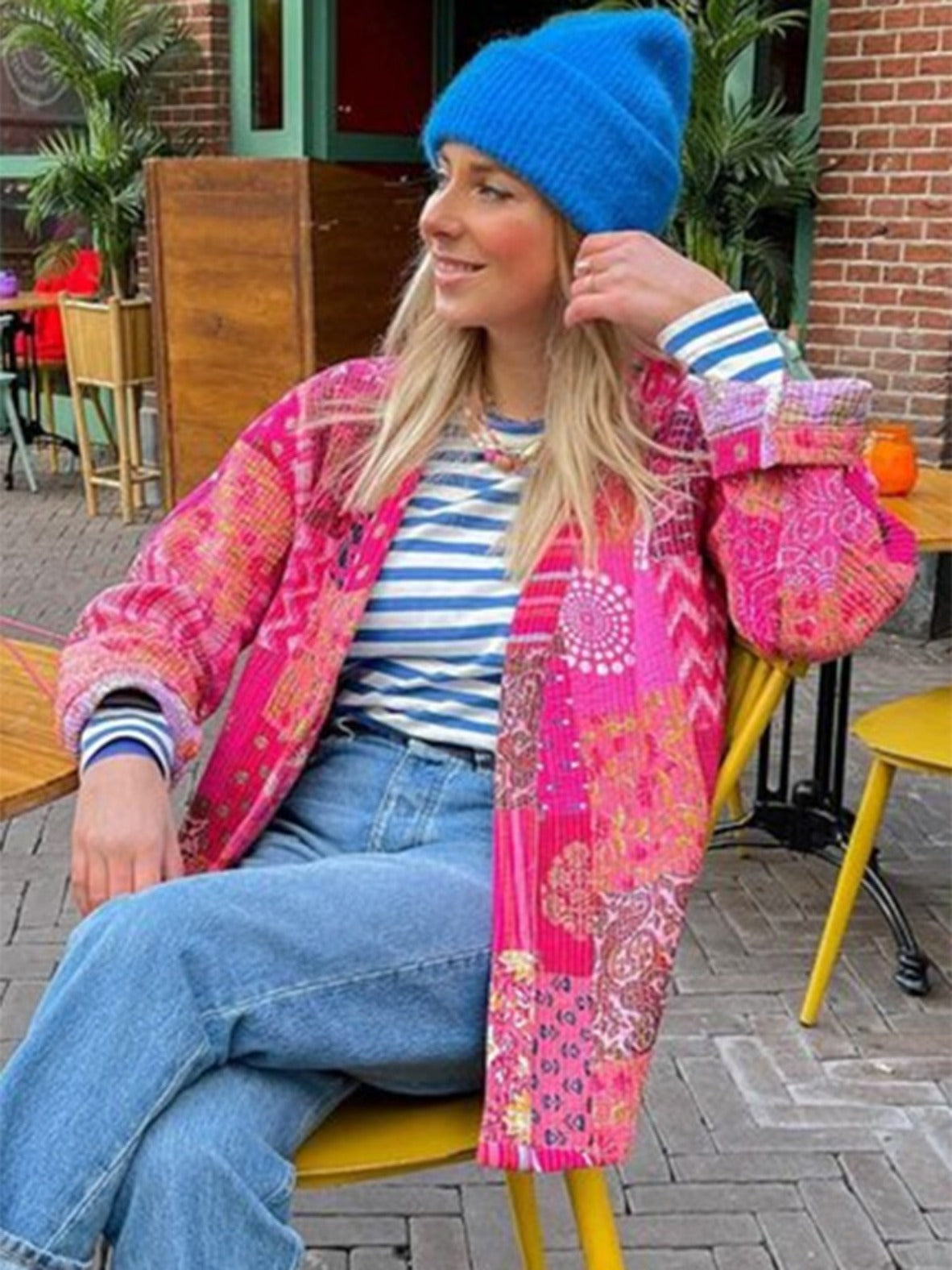 Belted Patchwork Robe Jacket - Festigal