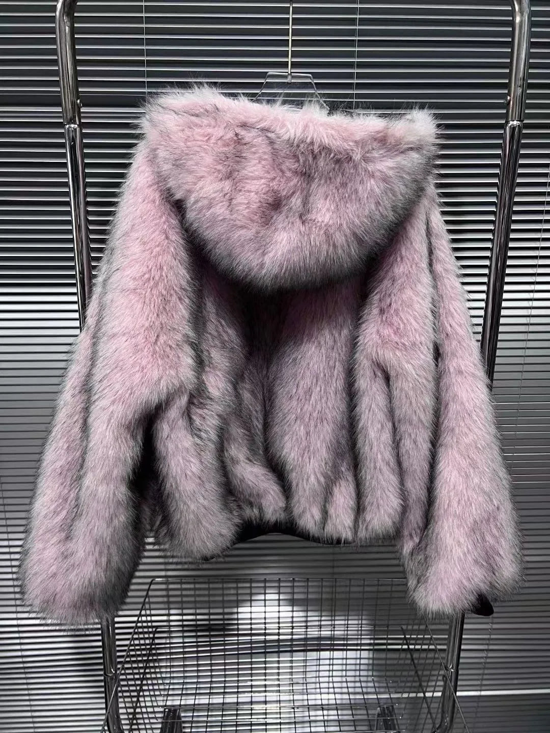 Reversible Black & Pink Fur Jacket - Festigal
