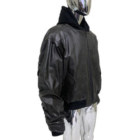 Men's Suede Hoodie Bomber Jacket - Festigal