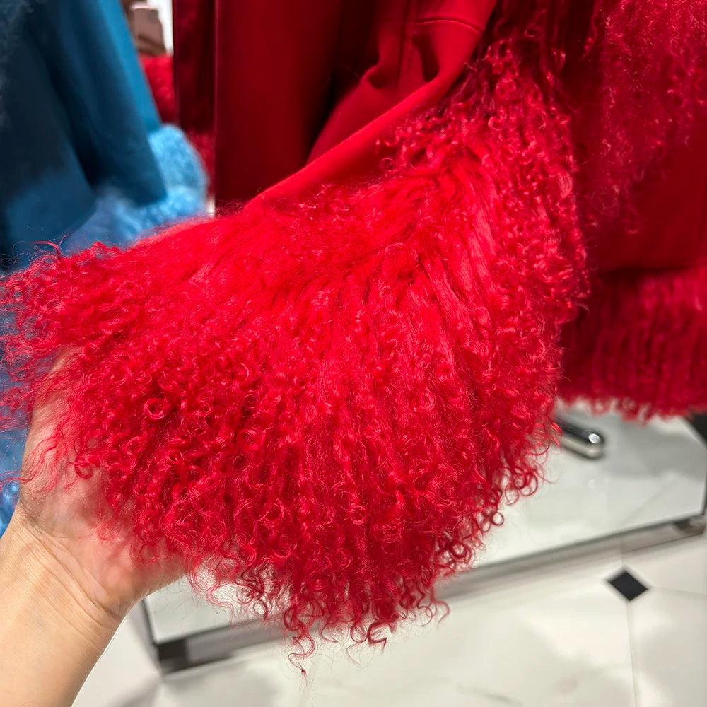 Suede Mongolian Fur Jacket