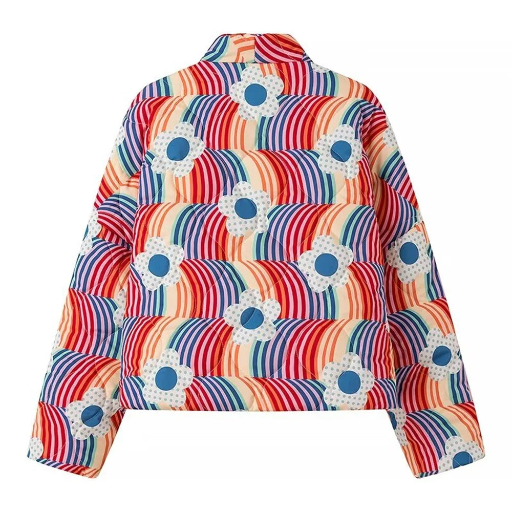 Rainbow & Flower Padded Jacket - Festigal
