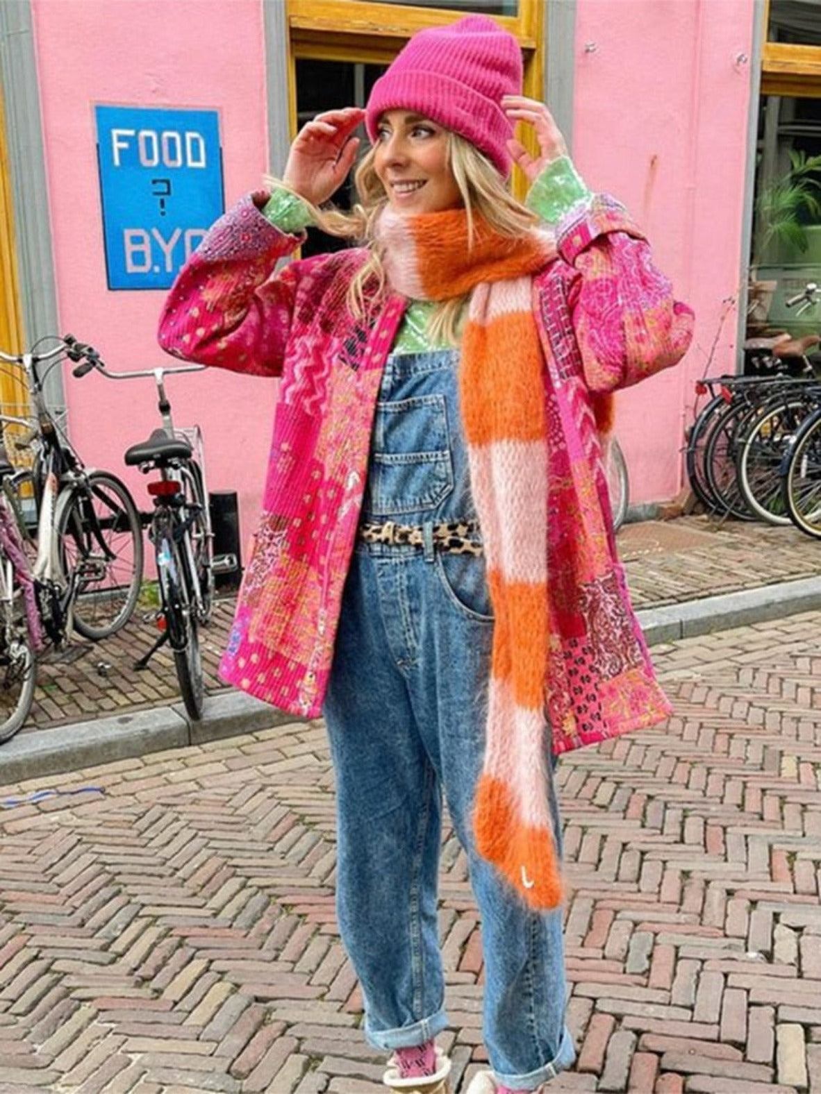 Belted Patchwork Robe Jacket - Festigal