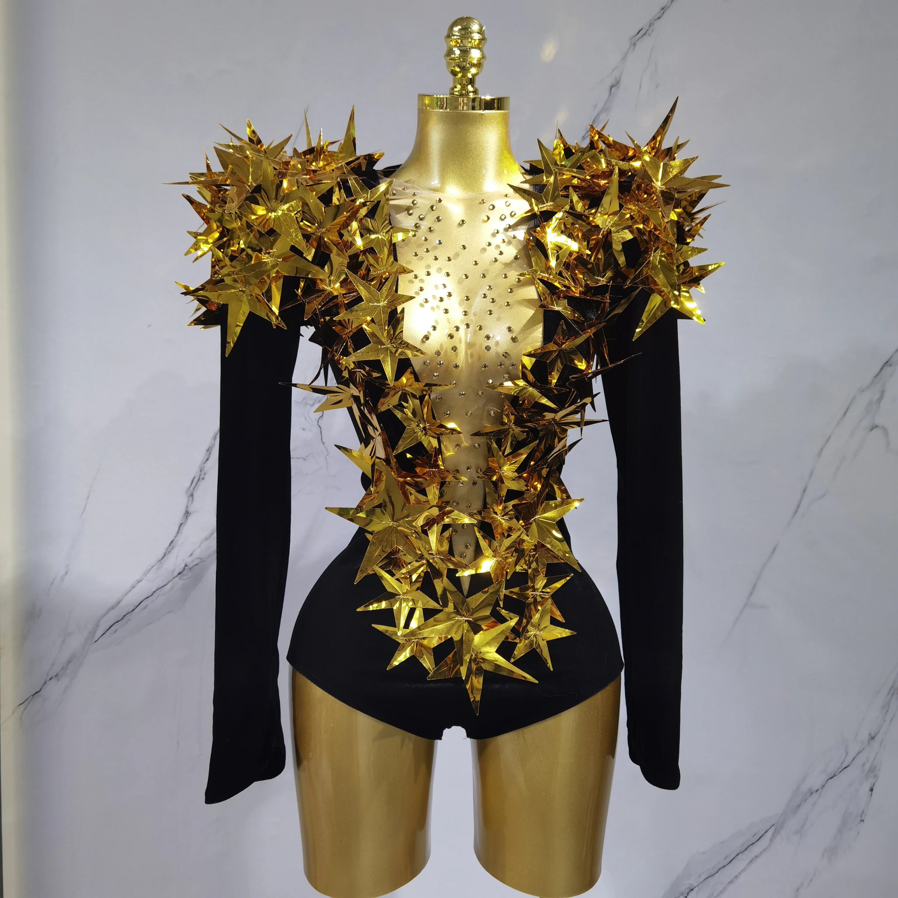 Heavily Embellished Star Bodysuit