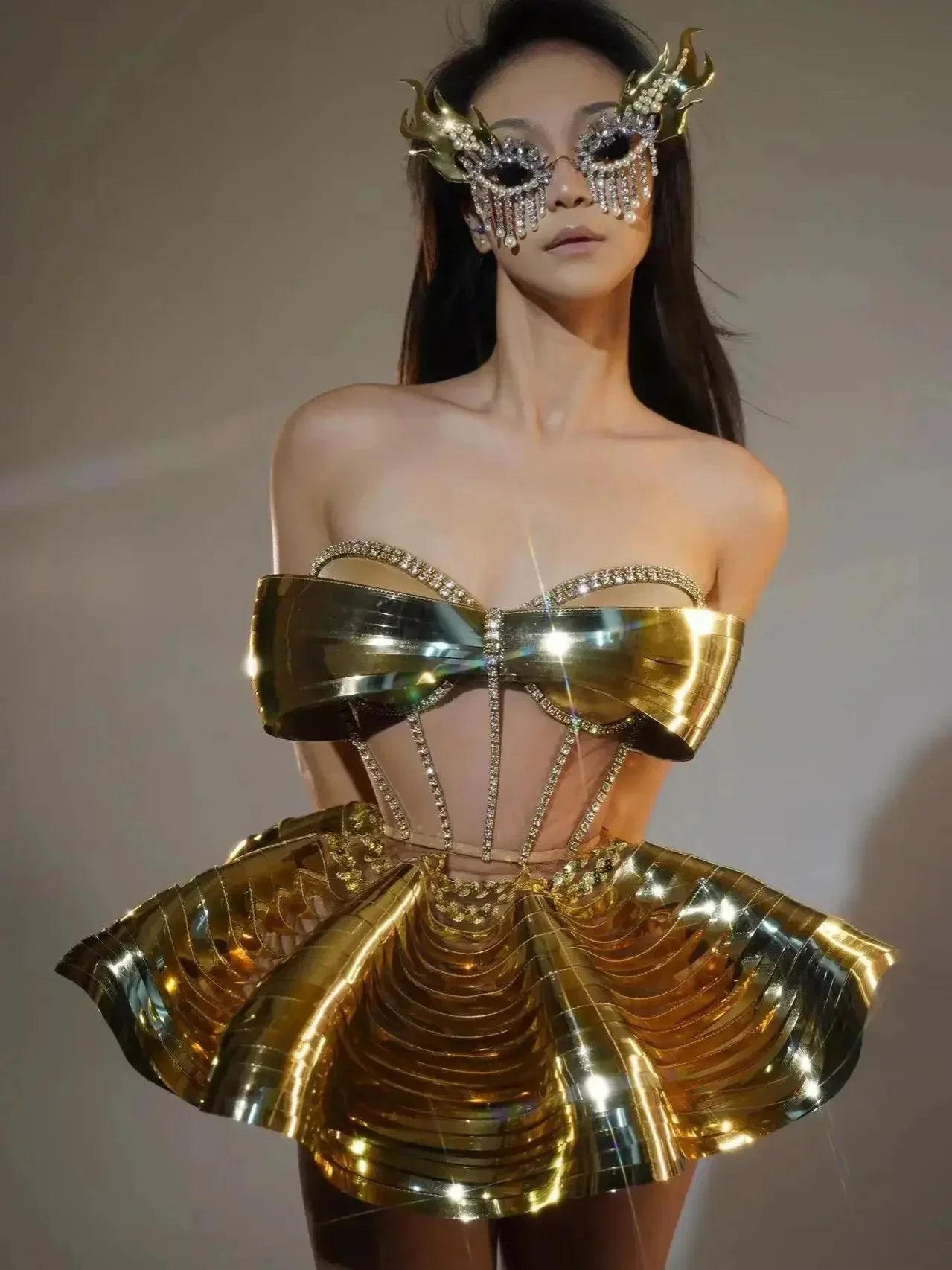 Futuristic Wave A-Line Dress