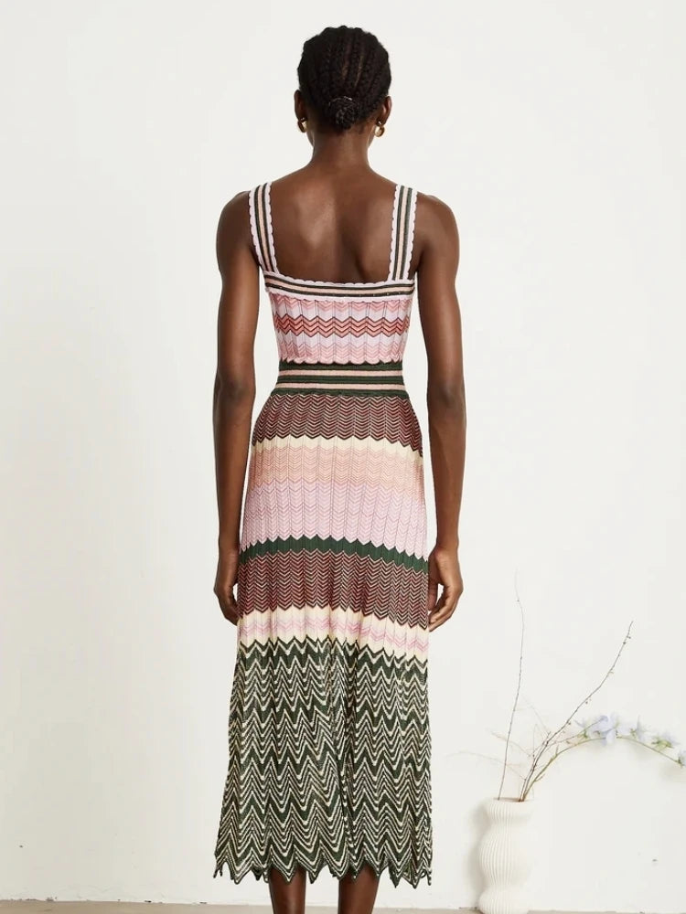 Aztec Knitted Maxi Dress - Festigal
