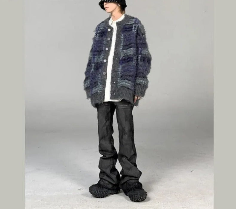 Mens Criss Cross Wool Cardigan - Festigal