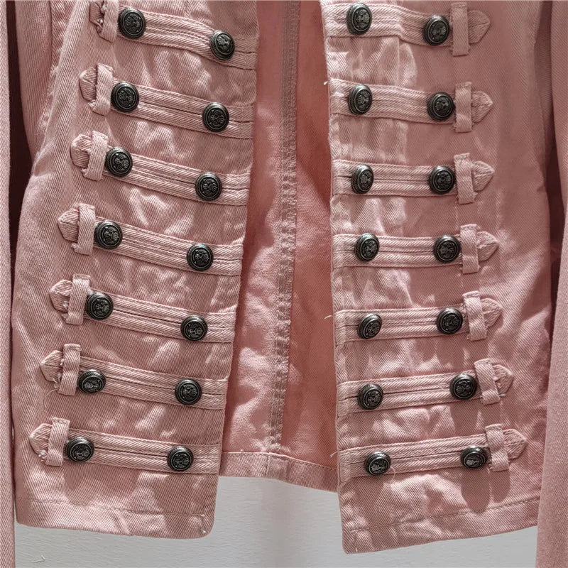 Retro Military Style Denim Jacket