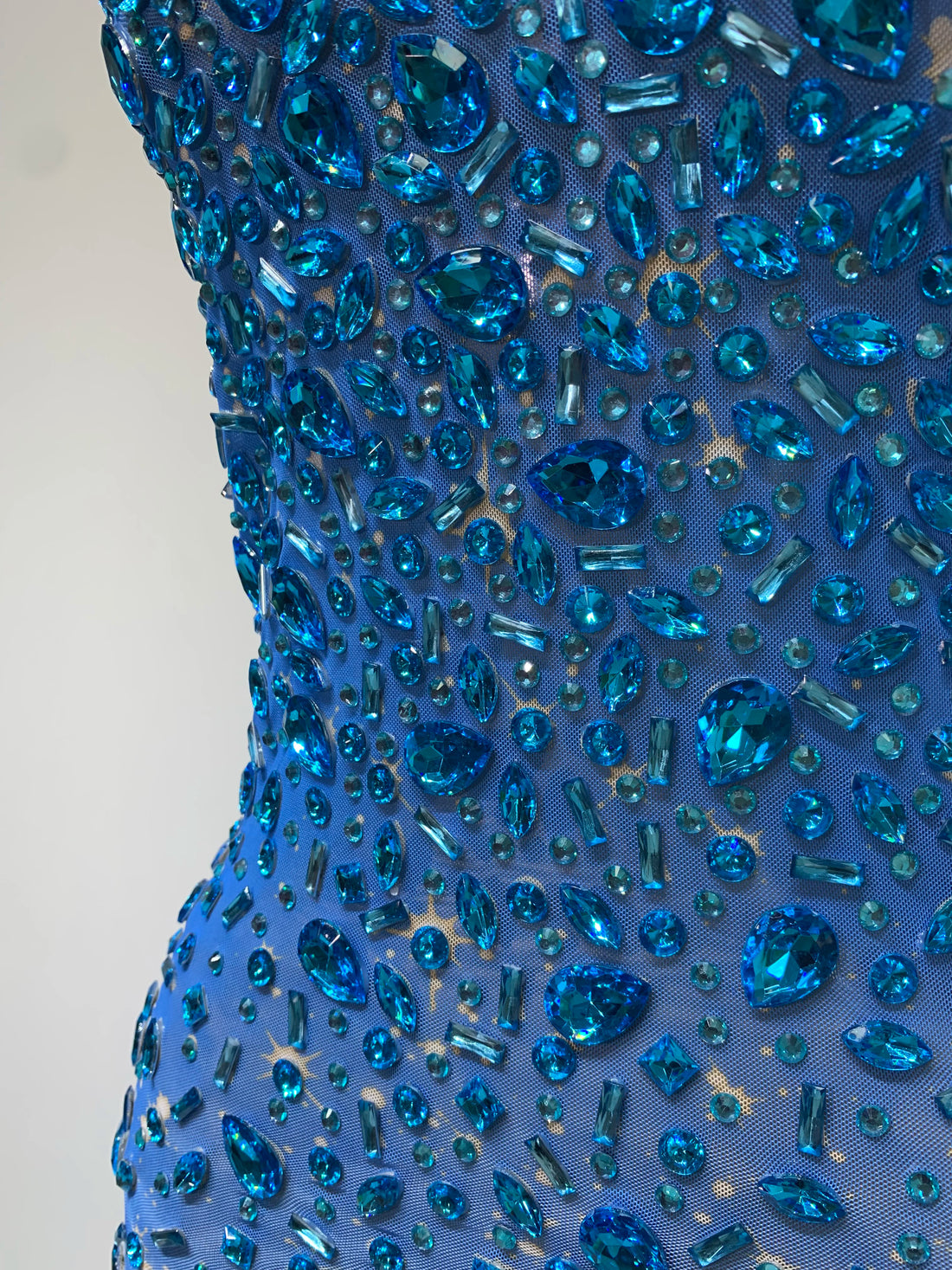 Rhinestone Mesh Maxi Dress