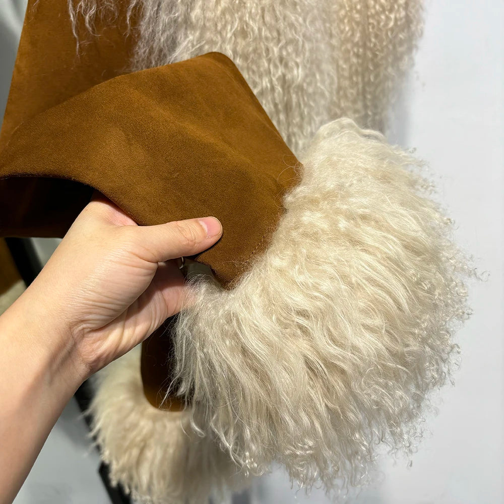 Suede Mongolian Fur Jacket