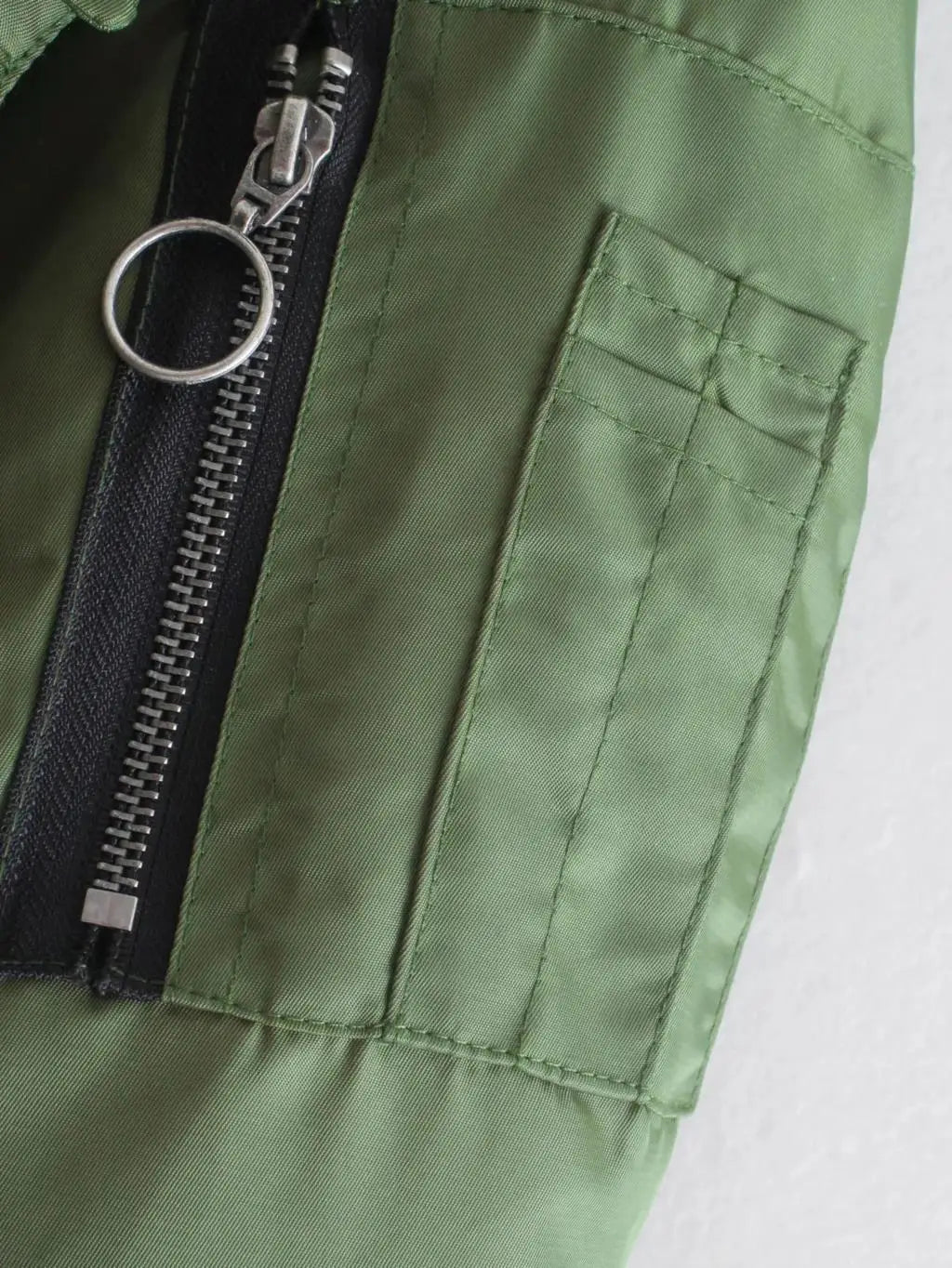 Indie Style Green Bomber Jacket - Festigal