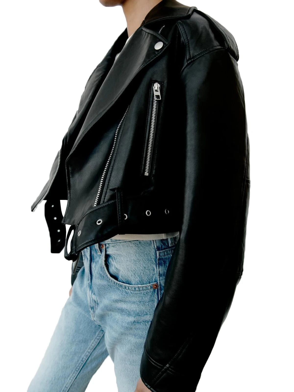 Faux Leather Biker Jacket - Festigal