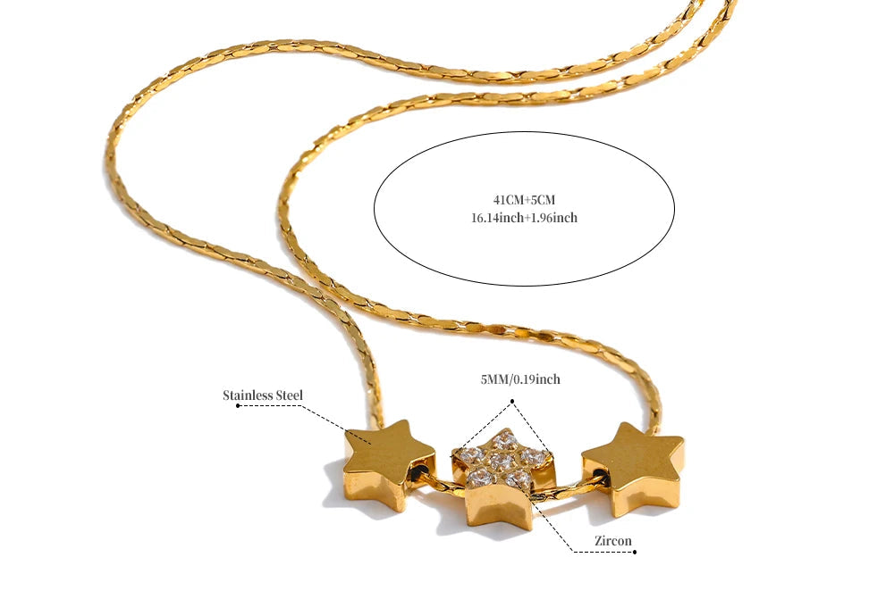 Trio Of Stars Necklace - Festigal
